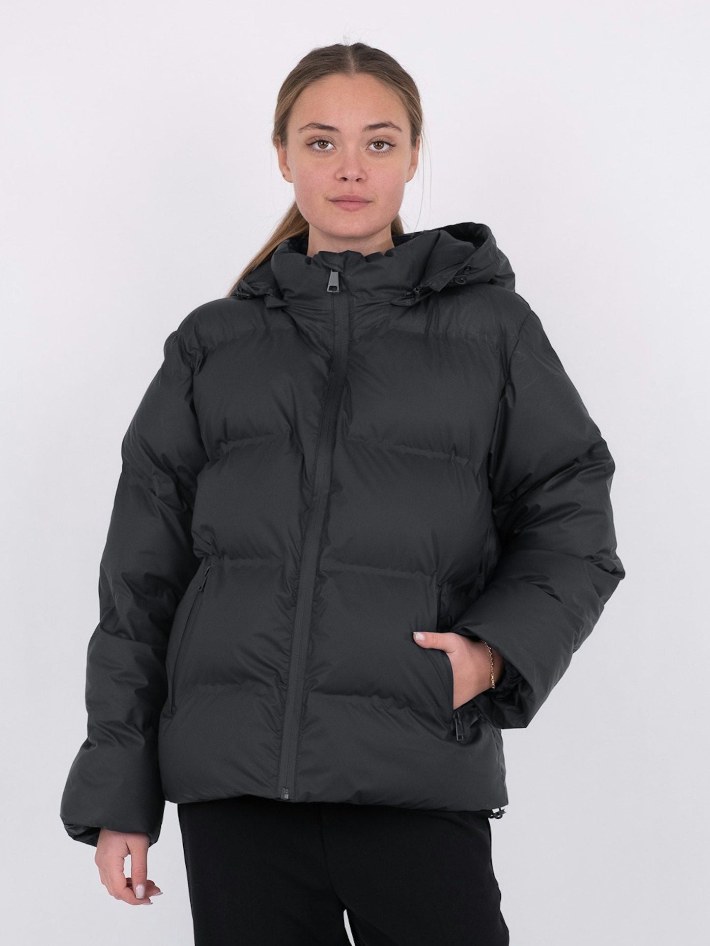 Fox C Puffer Jakke – Vanntett, Vattert og Oversized Boblejakke med Avtagbar Hette