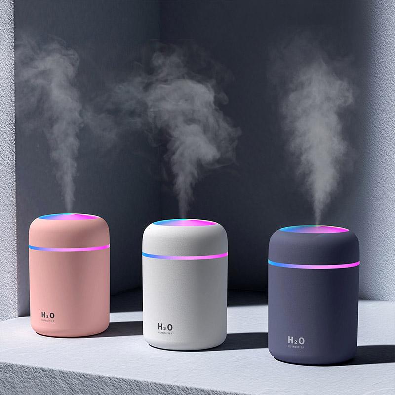 Stille Aromaterapi Diffuser | 7 Farger LED, Luftfukter & Timer | Essensielle Oljer, Nano-fukter for Hjem og Kontor