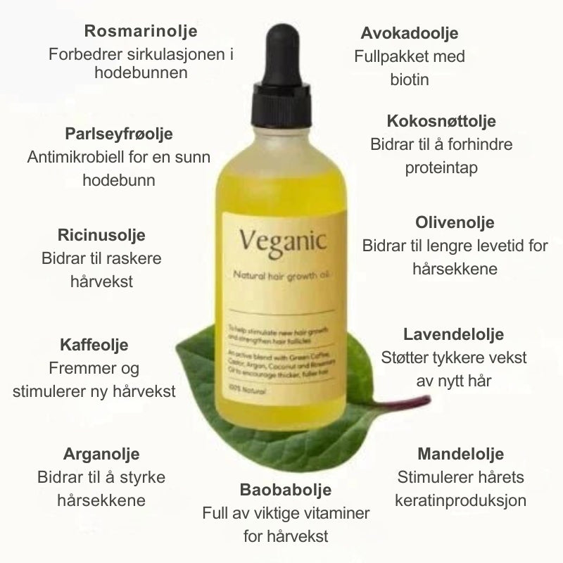 Veganic - Hårvekstolje