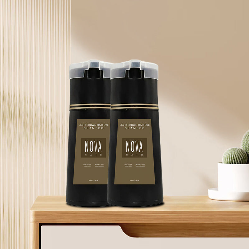 Skadefri hårfarge shampoo uten ammoniakk – Naturlig farge på 10 minutter | Svart, Mørkebrun, Lysbrun, Rød, Lilla