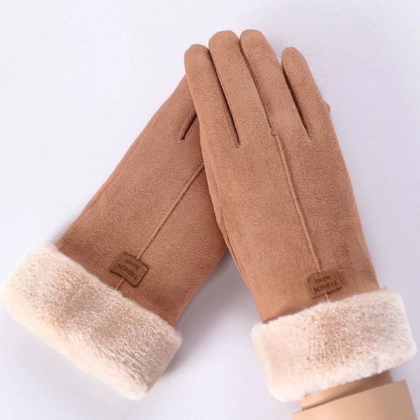 Cashmere™ - Hansker i semsket skinn og fløyel