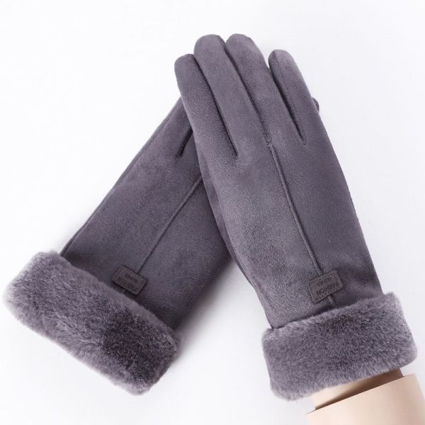 Cashmere™ - Hansker i semsket skinn og fløyel