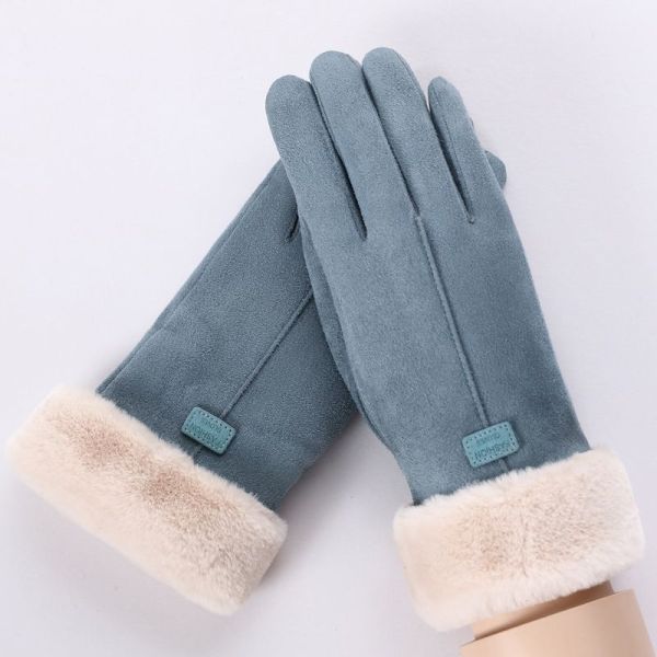 Cashmere™ - Hansker i semsket skinn og fløyel