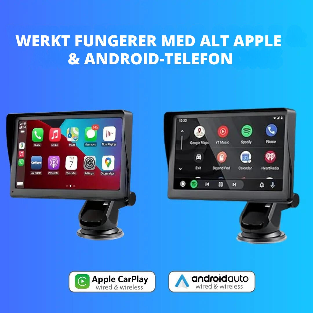 SmartDrive Bilskjerm – Trådløs Apple CarPlay & Android Auto | Enkel Installasjon, Ryggekamera, Bluetooth & GPS