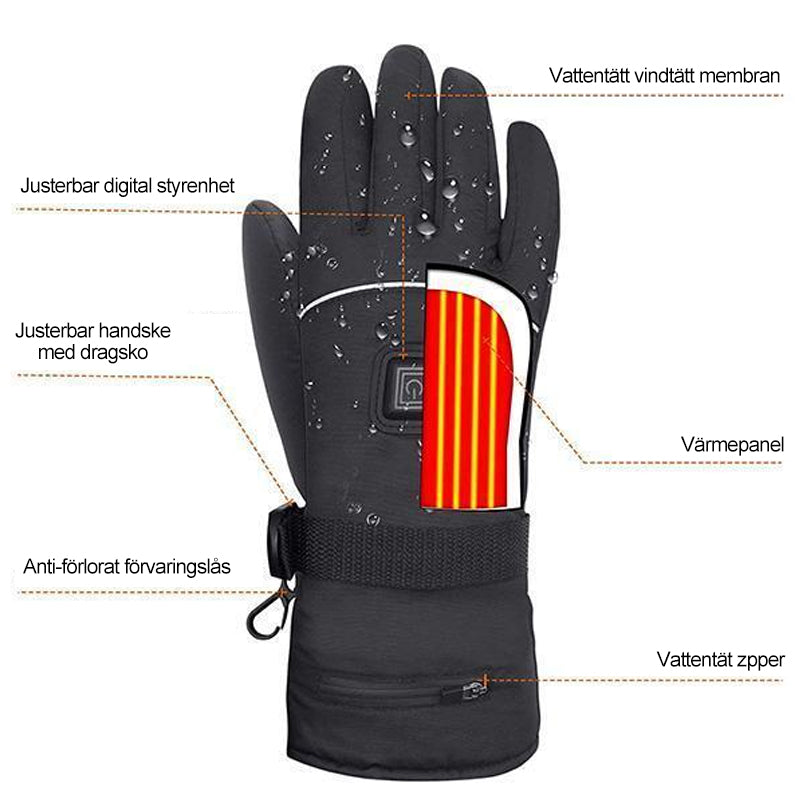 Oppladbare Varme Hansker med 3 Temperaturnivåer – Vannett, Vindtett & Lang Batteritid | Ski, Fiske, Vandring