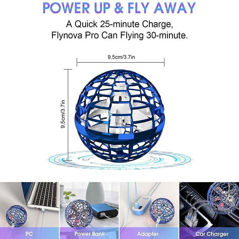 360 Flying Drone Ball Flynova LED Trick Boomerang Orb Ball
