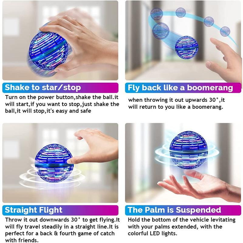 360 Flying Drone Ball Flynova LED Trick Boomerang Orb Ball