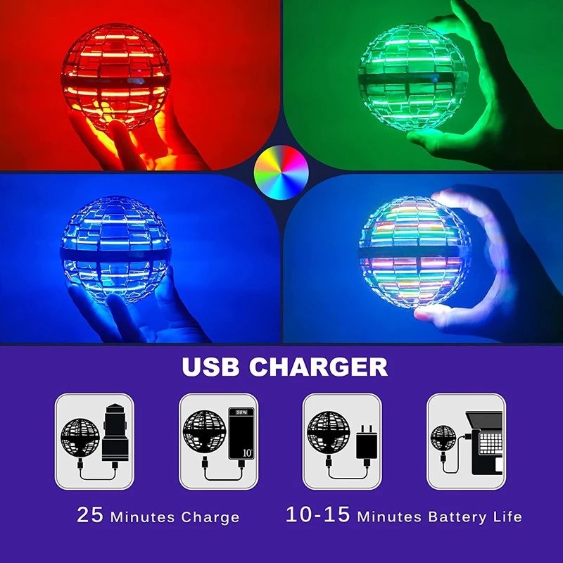 360 Flying Drone Ball Flynova LED Trick Boomerang Orb Ball
