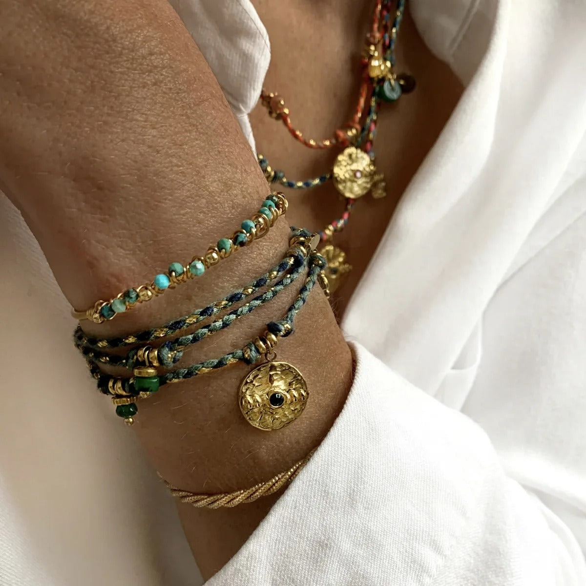 Inca™ - Vintage håndlaget armbånd og halskjede