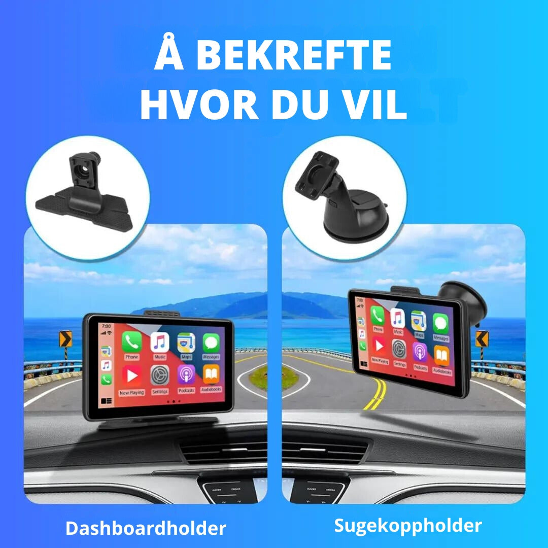 SmartDrive Bilskjerm – Trådløs Apple CarPlay & Android Auto | Enkel Installasjon, Ryggekamera, Bluetooth & GPS