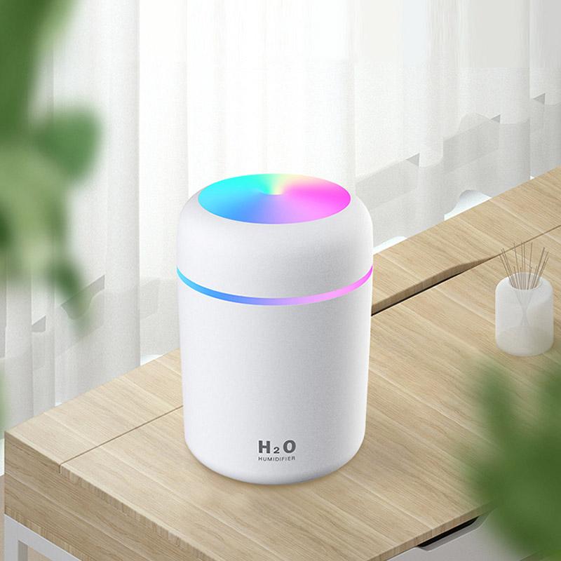 Stille Aromaterapi Diffuser | 7 Farger LED, Luftfukter & Timer | Essensielle Oljer, Nano-fukter for Hjem og Kontor