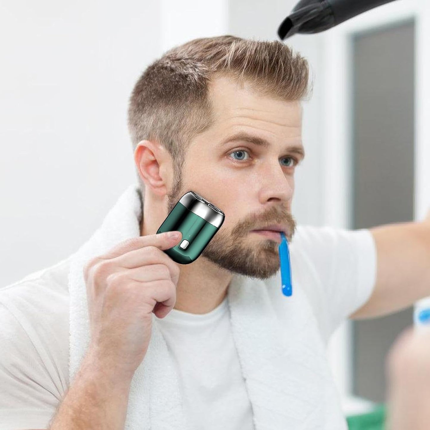 Mini Elektrisk Rakapparat for Menn | Vanntett, USB-Ladbar & Stille | Reisevennlig Håndholdt Barbermaskin med Hypoallergen Klinge