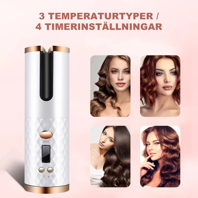 Trådløs Automatisk Løkjerette | 6 Temperaturnivåer, USB-Ladbar & Bærbar | For Alle Hårtyper