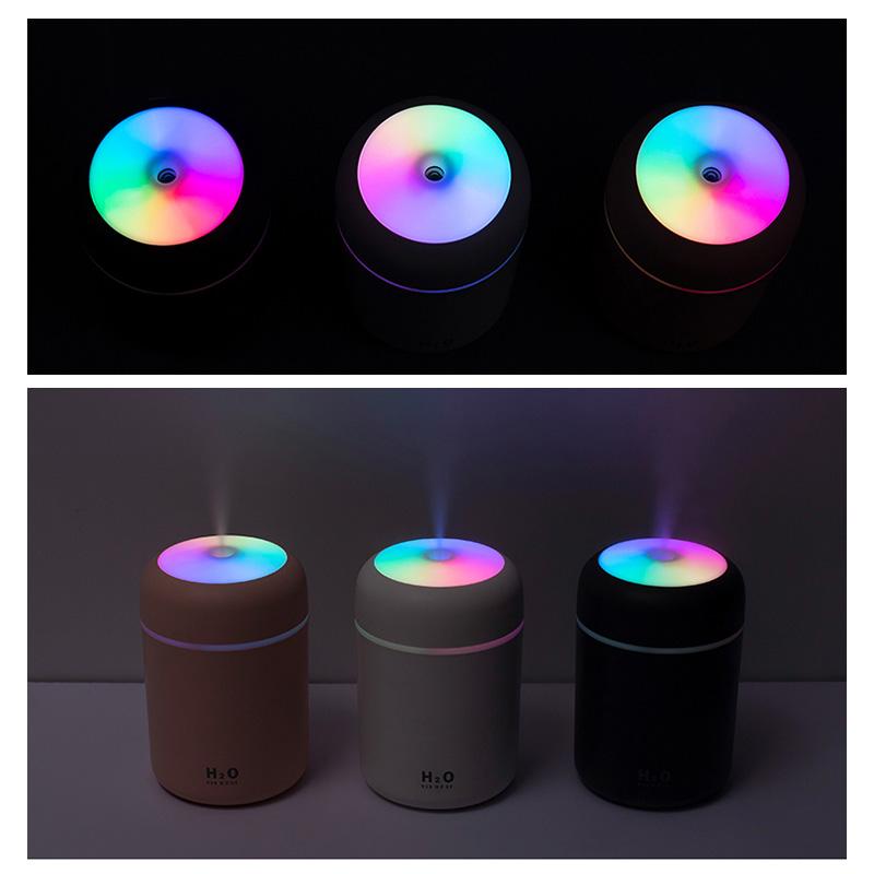 Stille Aromaterapi Diffuser | 7 Farger LED, Luftfukter & Timer | Essensielle Oljer, Nano-fukter for Hjem og Kontor