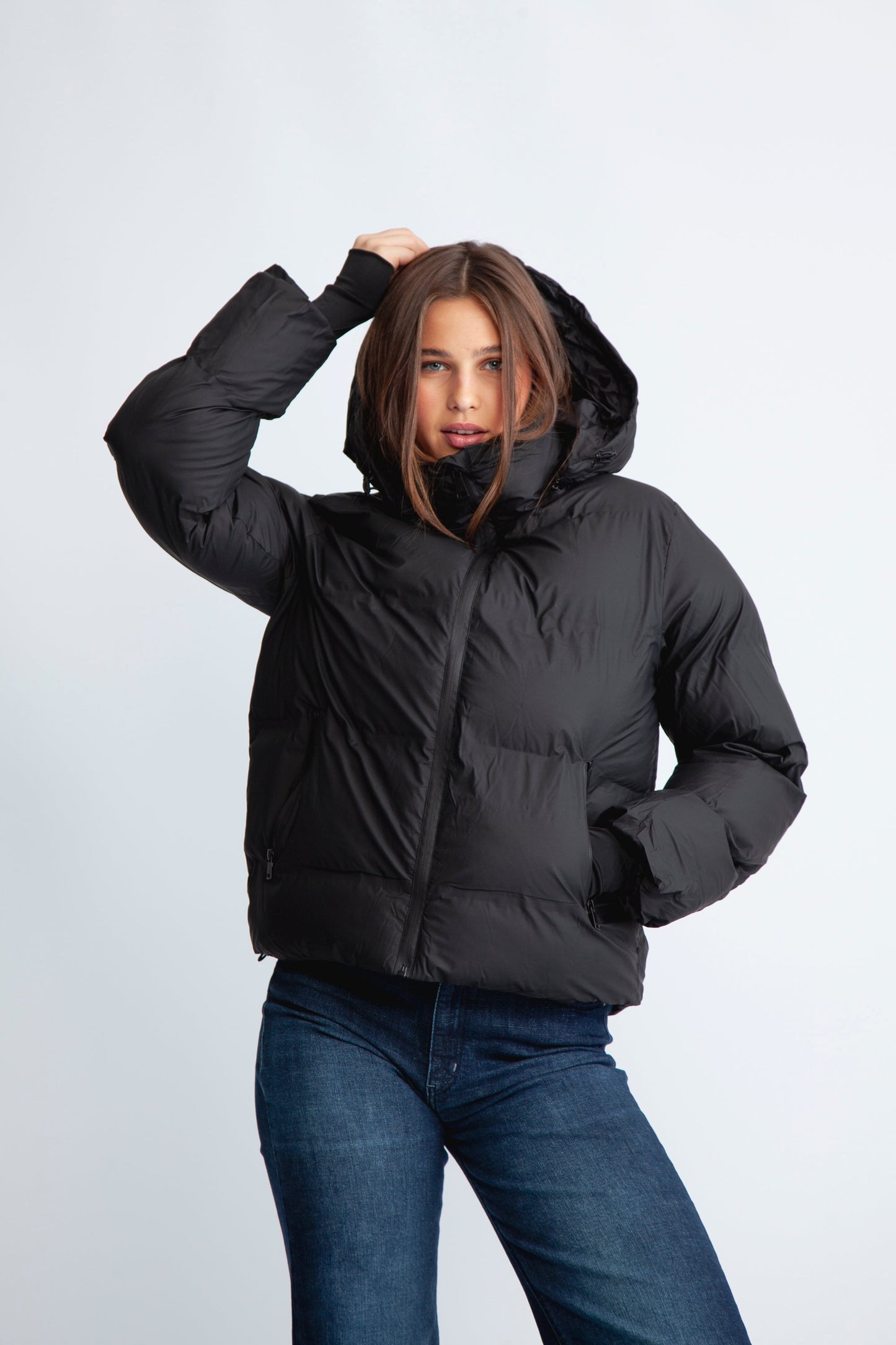 Fox C Puffer Jakke – Vanntett, Vattert og Oversized Boblejakke med Avtagbar Hette