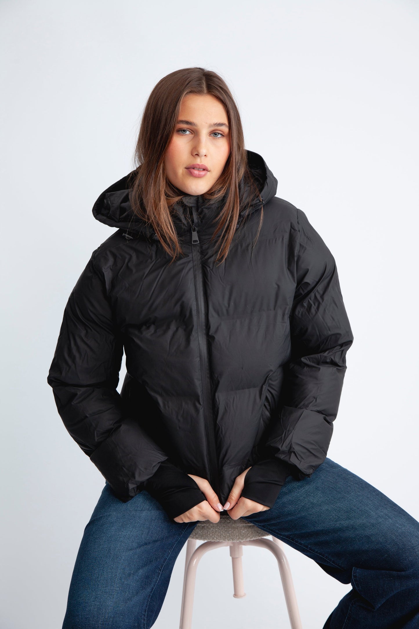 Fox C Puffer Jakke – Vanntett, Vattert og Oversized Boblejakke med Avtagbar Hette