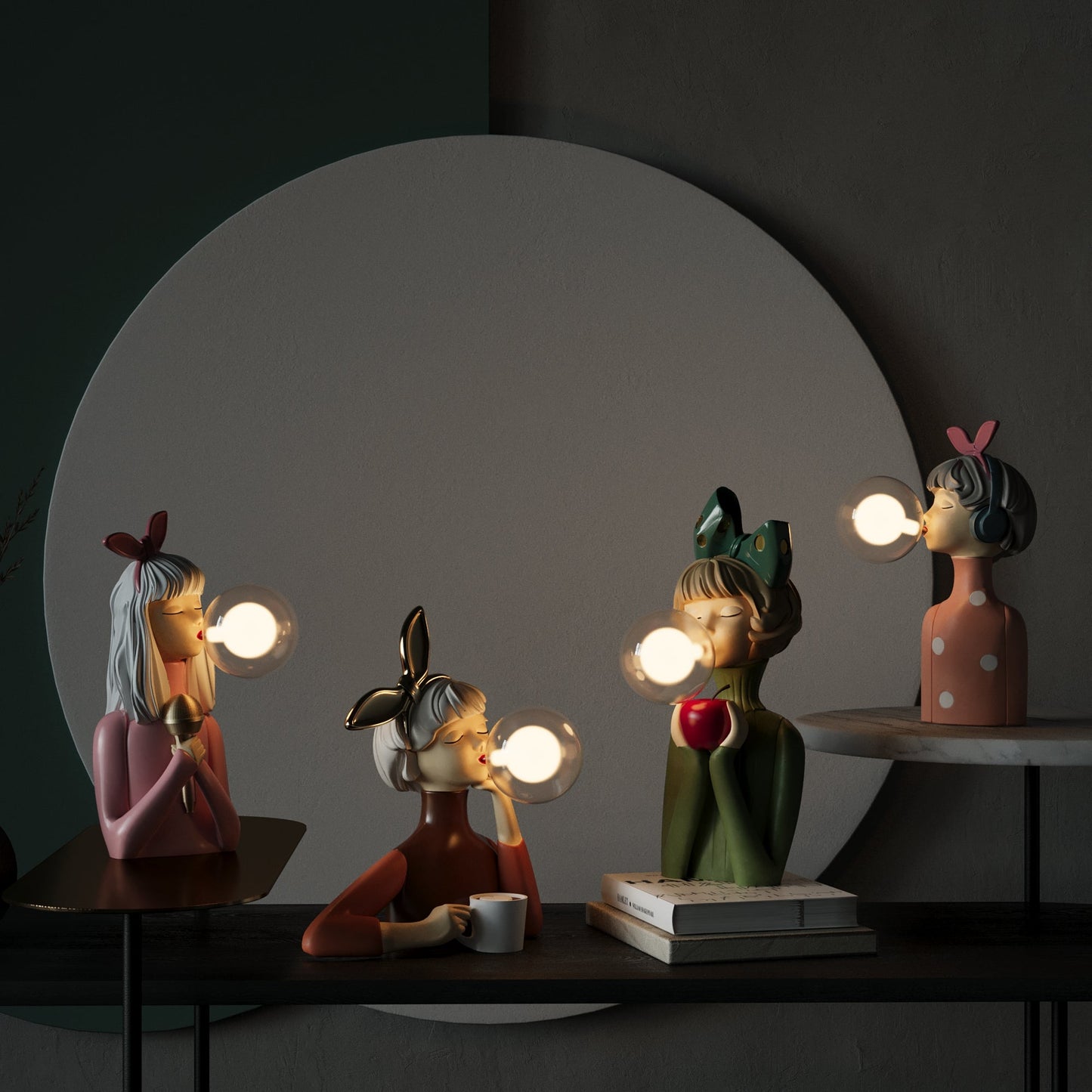 Artisan Sisters Bordlampe – Håndlaget Designerlampe i Tre & Tekstil | Elegant & Stemningsfull Belysning til Hjem & Kontor