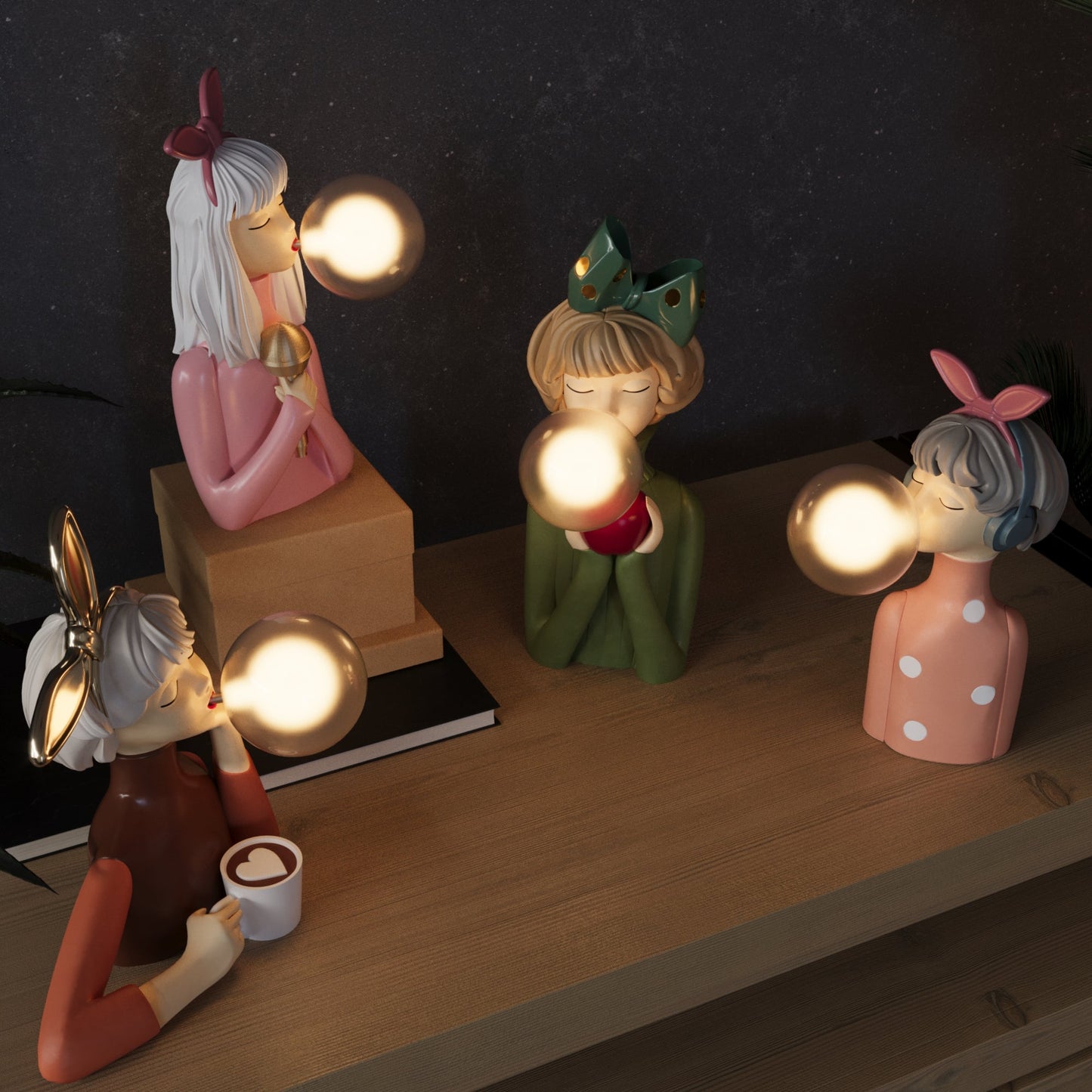 Artisan Sisters Bordlampe – Håndlaget Designerlampe i Tre & Tekstil | Elegant & Stemningsfull Belysning til Hjem & Kontor