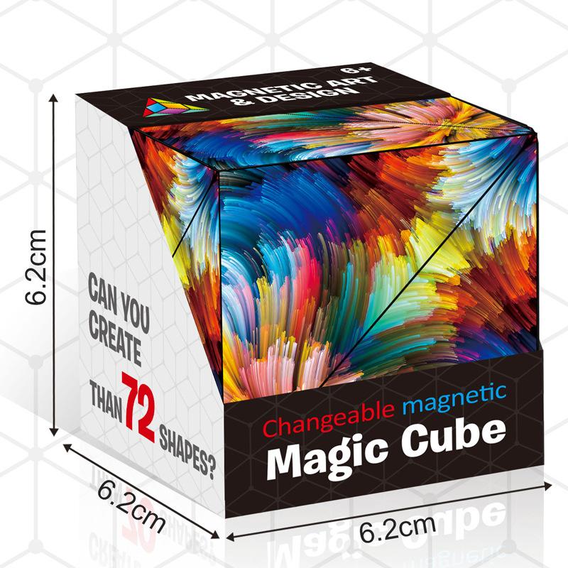 Magisk Magnetisk Kub – Skap 70+ Geometriske Former, Kreativ Byggleke for Barn 8+