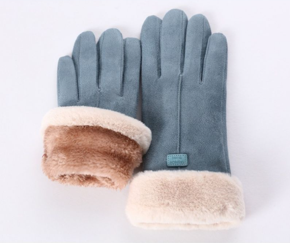 Cashmere™ - Hansker i semsket skinn og fløyel
