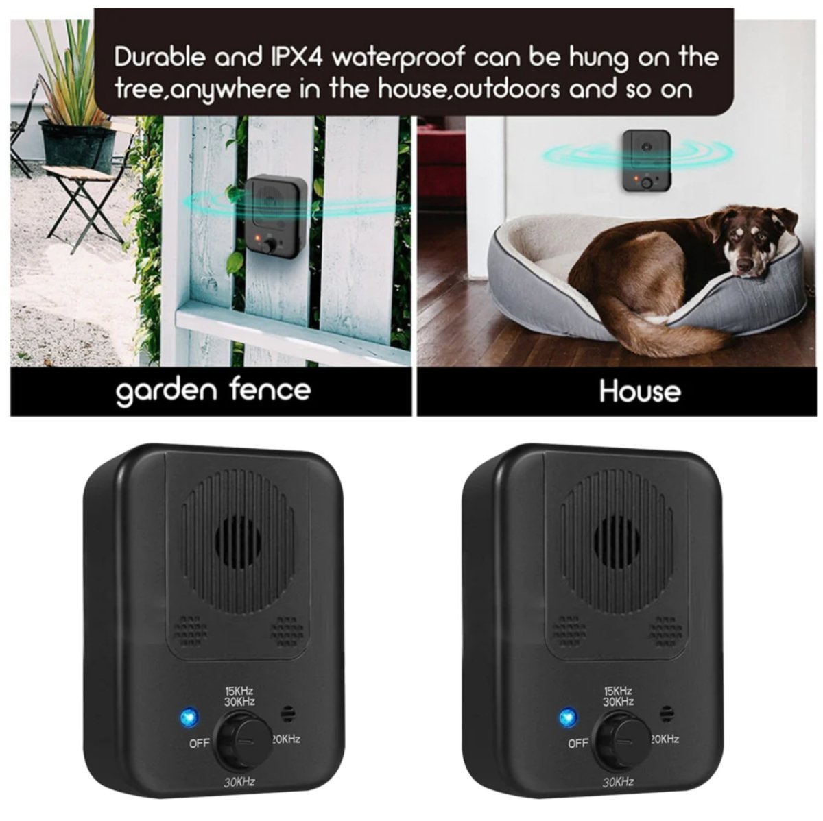 Anti hunde bjeffestasjon - Sonic Anti Dog Bark Device