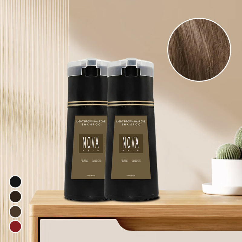 Skadefri hårfarge shampoo uten ammoniakk – Naturlig farge på 10 minutter | Svart, Mørkebrun, Lysbrun, Rød, Lilla