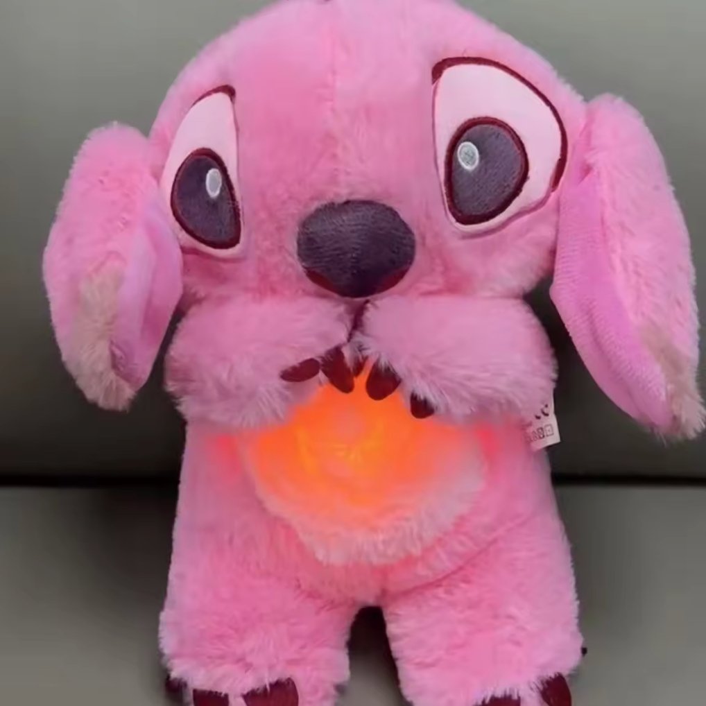 Kawaii Stitch Plush Doll med avslappende musikk og pustefunksjon
