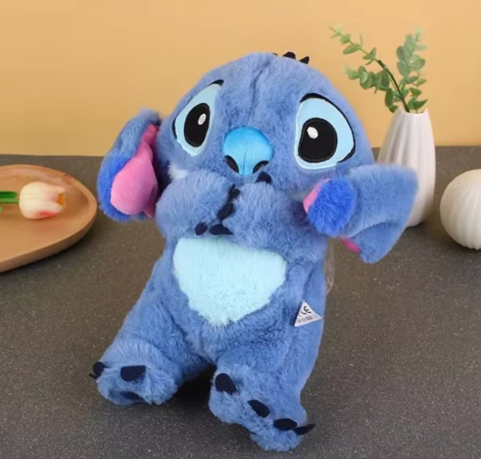 Kawaii Stitch Plush Doll med avslappende musikk og pustefunksjon