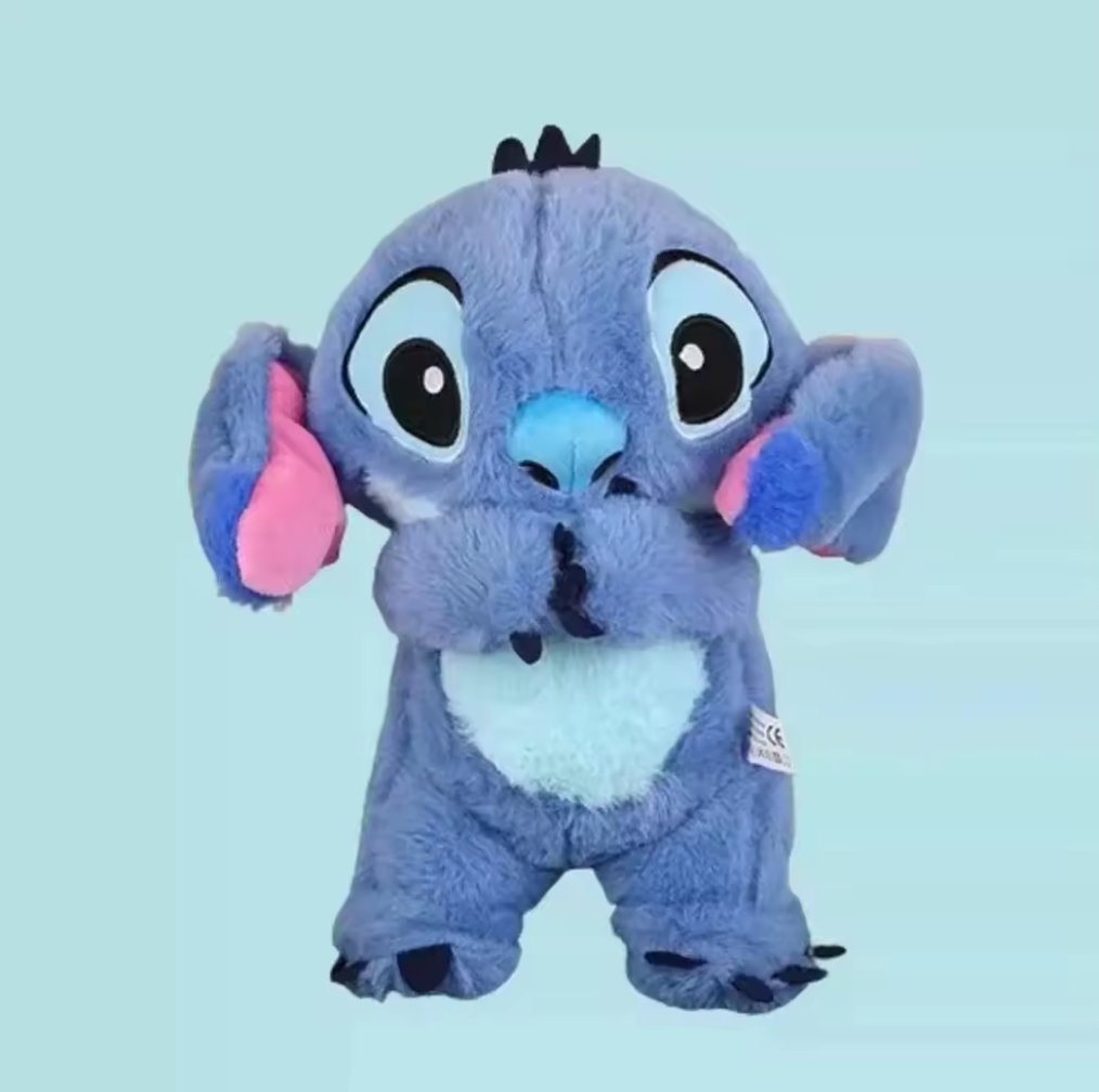 Kawaii Stitch Plush Doll med avslappende musikk og pustefunksjon