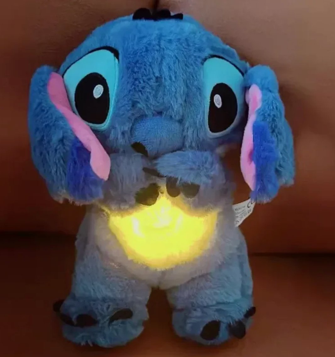 Kawaii Stitch Plush Doll med avslappende musikk og pustefunksjon