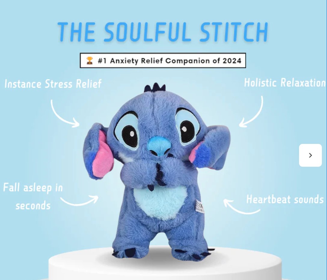 Kawaii Stitch Plush Doll med avslappende musikk og pustefunksjon