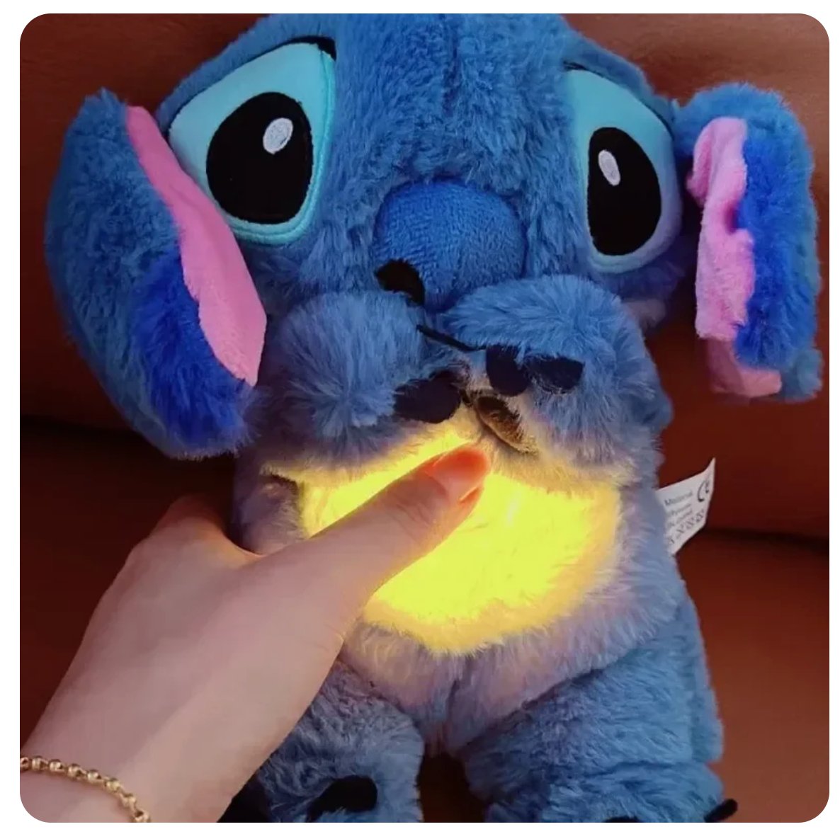 Kawaii Stitch Plush Doll med avslappende musikk og pustefunksjon