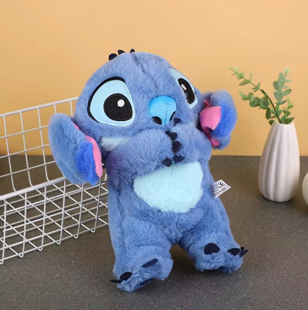 Kawaii Stitch Plush Doll med avslappende musikk og pustefunksjon