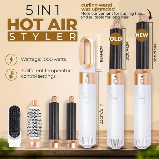Profesjonell 5-i-1 Airstyler til hår