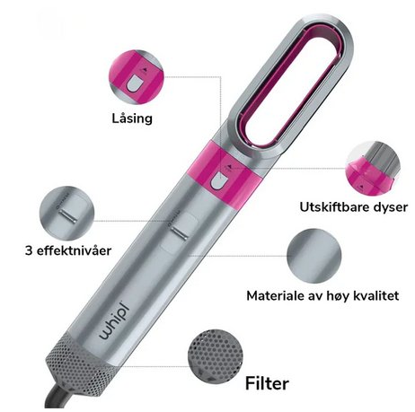 Profesjonell 5-i-1 Airstyler til hår