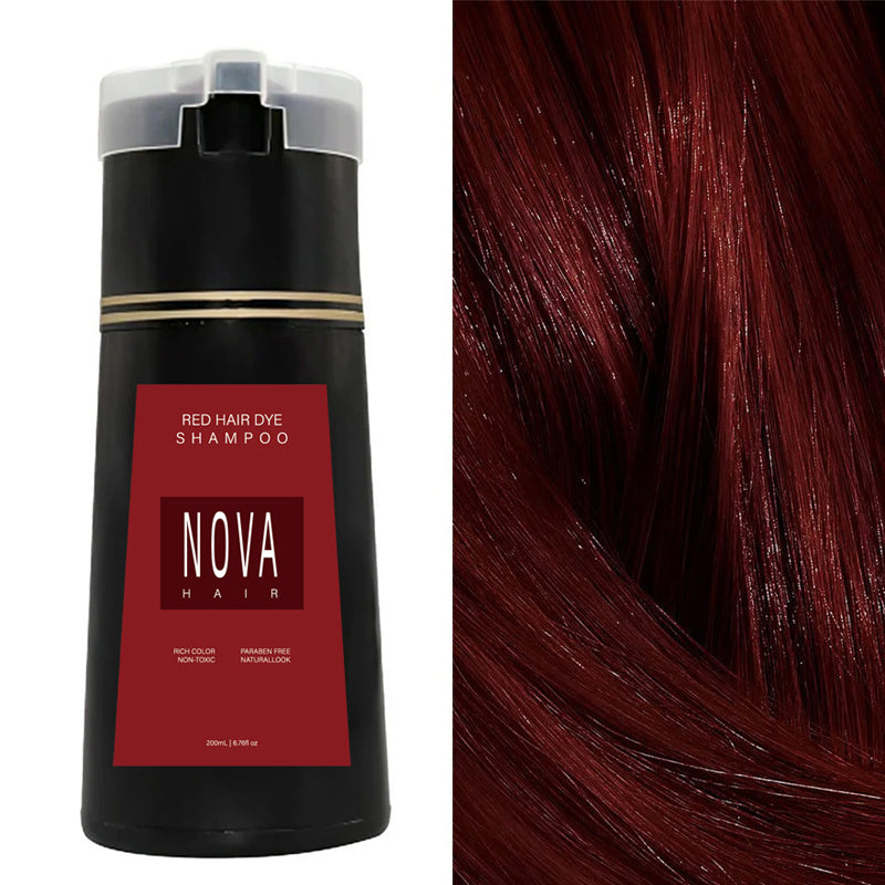 Skadefri hårfarge shampoo uten ammoniakk – Naturlig farge på 10 minutter | Svart, Mørkebrun, Lysbrun, Rød, Lilla