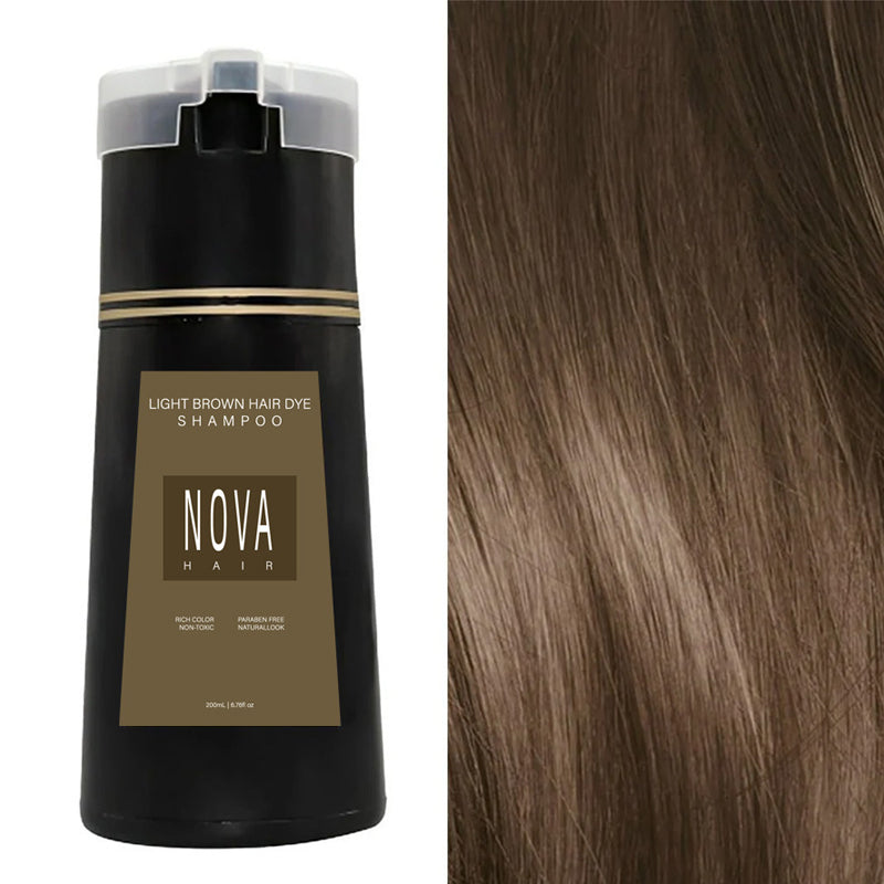 Skadefri hårfarge shampoo uten ammoniakk – Naturlig farge på 10 minutter | Svart, Mørkebrun, Lysbrun, Rød, Lilla