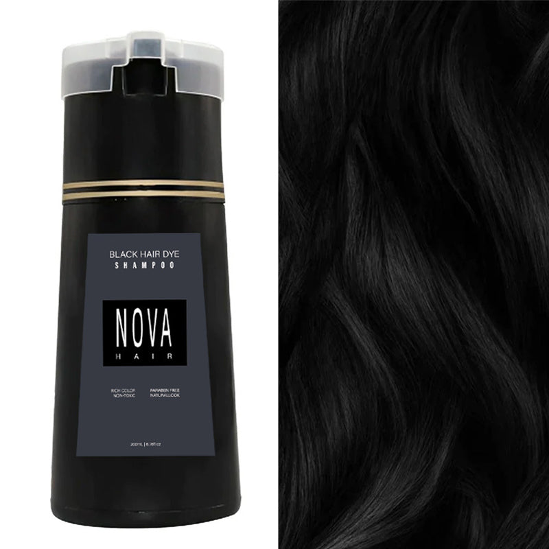 Skadefri hårfarge shampoo uten ammoniakk – Naturlig farge på 10 minutter | Svart, Mørkebrun, Lysbrun, Rød, Lilla