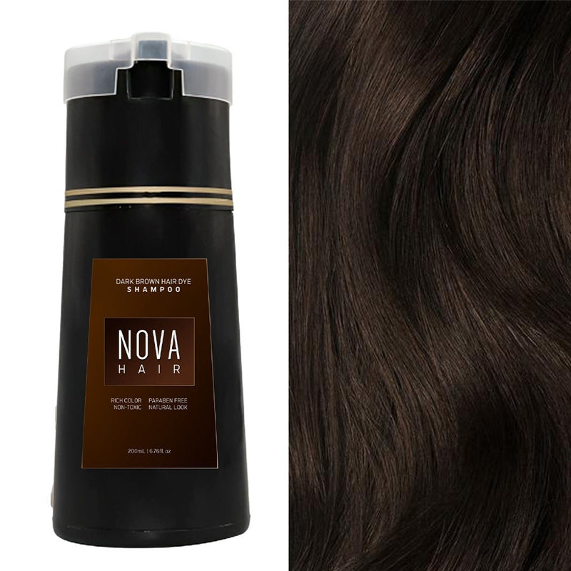 Skadefri hårfarge shampoo uten ammoniakk – Naturlig farge på 10 minutter | Svart, Mørkebrun, Lysbrun, Rød, Lilla