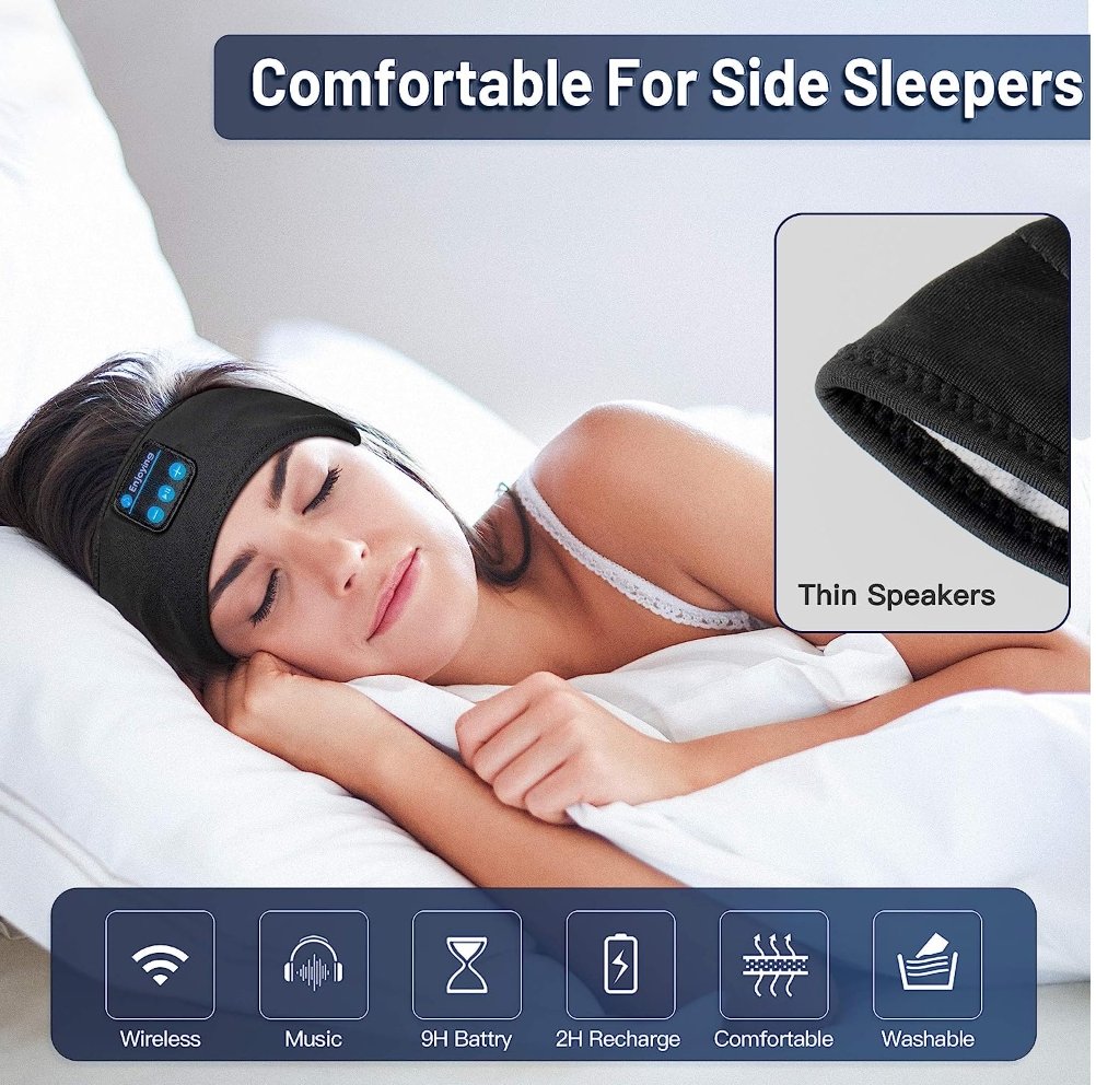 Trådløst Bluetooth-hodebånd og sove hodetelefoner Bluetooth-pannebånd Headband