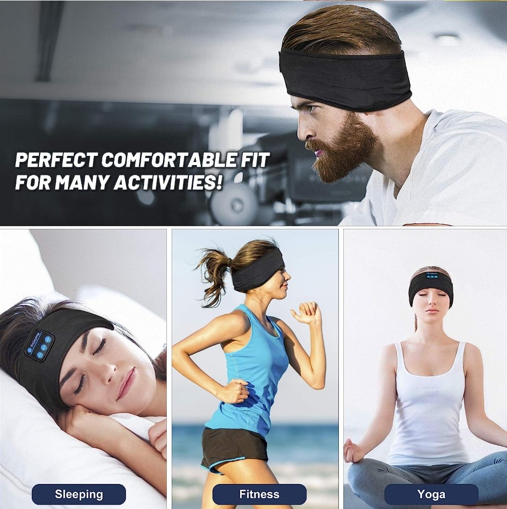 Trådløst Bluetooth-hodebånd og sove hodetelefoner Bluetooth-pannebånd Headband