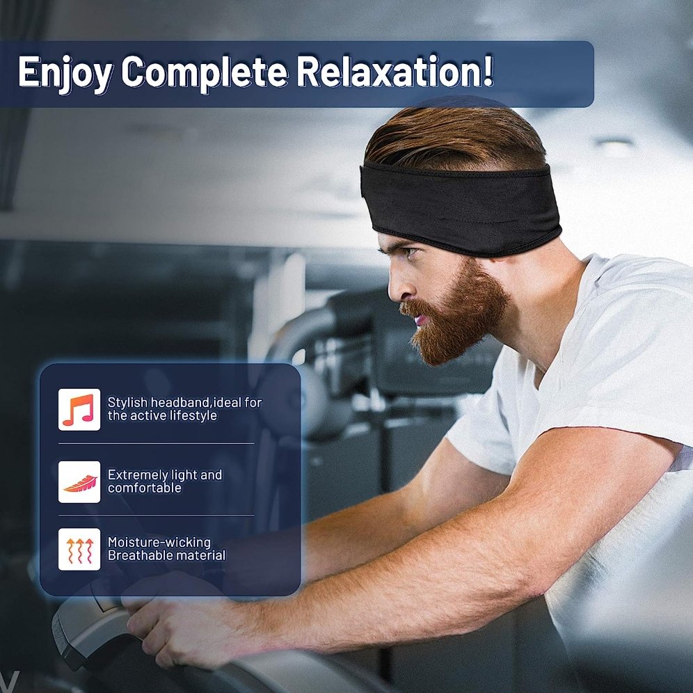 Trådløst Bluetooth-hodebånd og sove hodetelefoner Bluetooth-pannebånd Headband