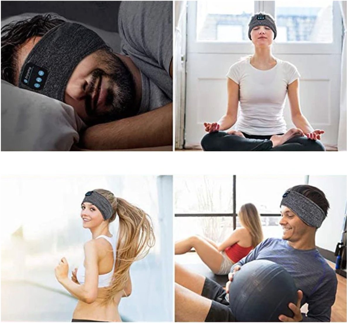 Trådløst Bluetooth-hodebånd og sove hodetelefoner Bluetooth-pannebånd Headband