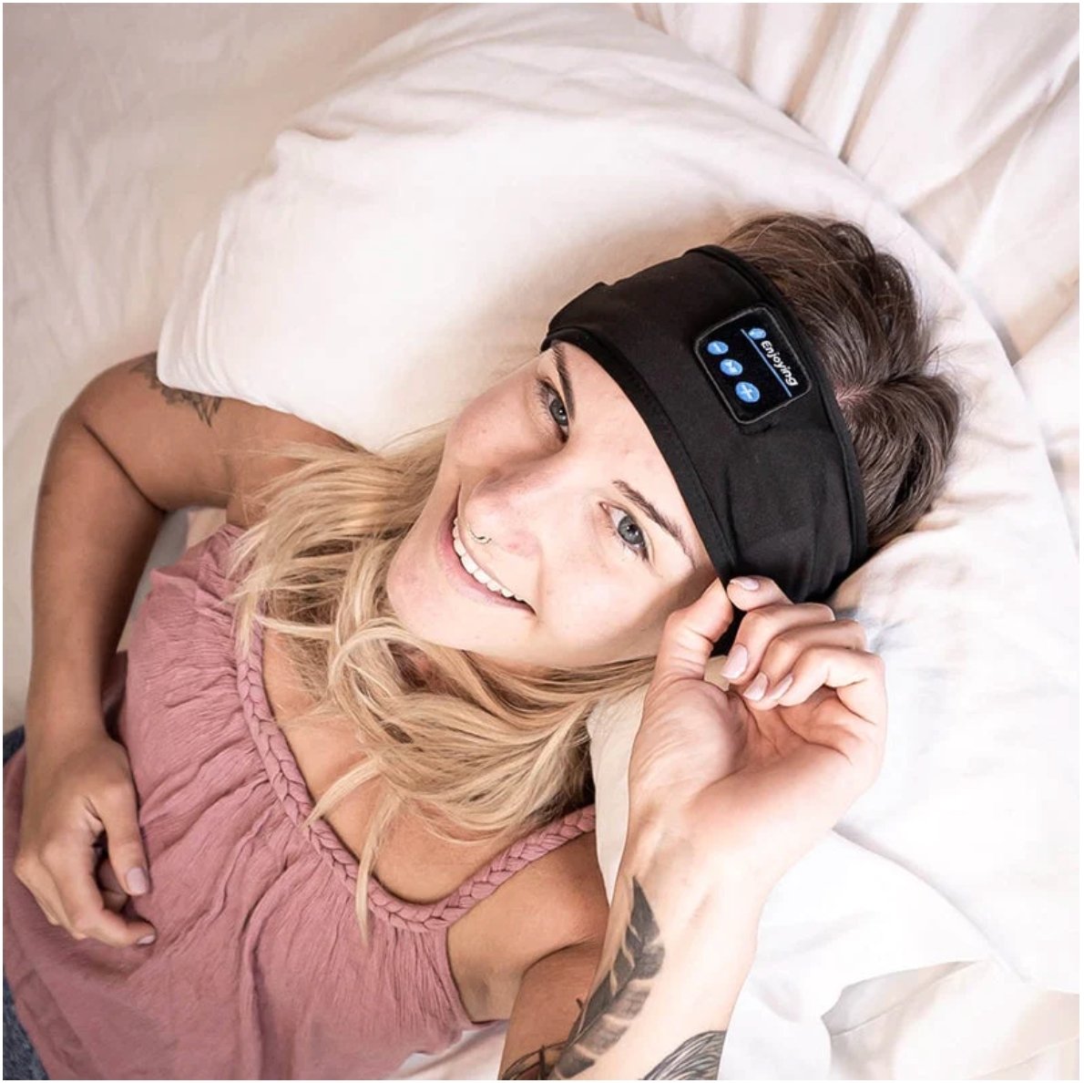 Trådløst Bluetooth-hodebånd og sove hodetelefoner Bluetooth-pannebånd Headband