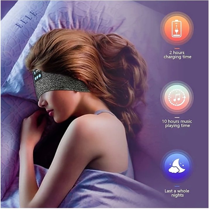 Trådløst Bluetooth-hodebånd og sove hodetelefoner Bluetooth-pannebånd Headband