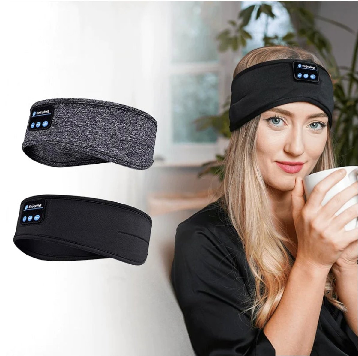 Trådløst Bluetooth-hodebånd og sove hodetelefoner Bluetooth-pannebånd Headband