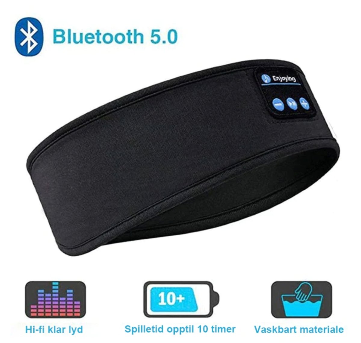 Trådløst Bluetooth-hodebånd og sove hodetelefoner Bluetooth-pannebånd Headband