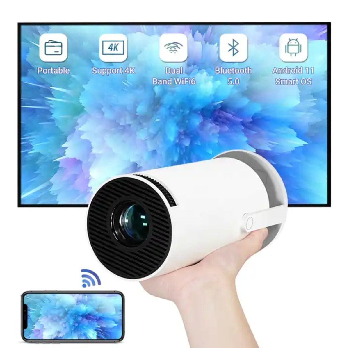 Ultra NanoView Projector HD™ - stilige HY300 Smart HD Projektor