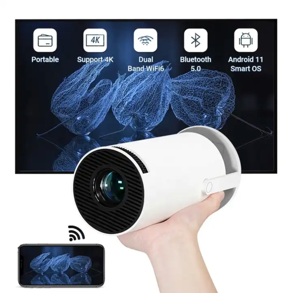 Ultra NanoView Projector HD™ - stilige HY300 Smart HD Projektor