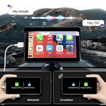 SmartDrive Bilskjerm – Trådløs Apple CarPlay & Android Auto | Enkel Installasjon, Ryggekamera, Bluetooth & GPS